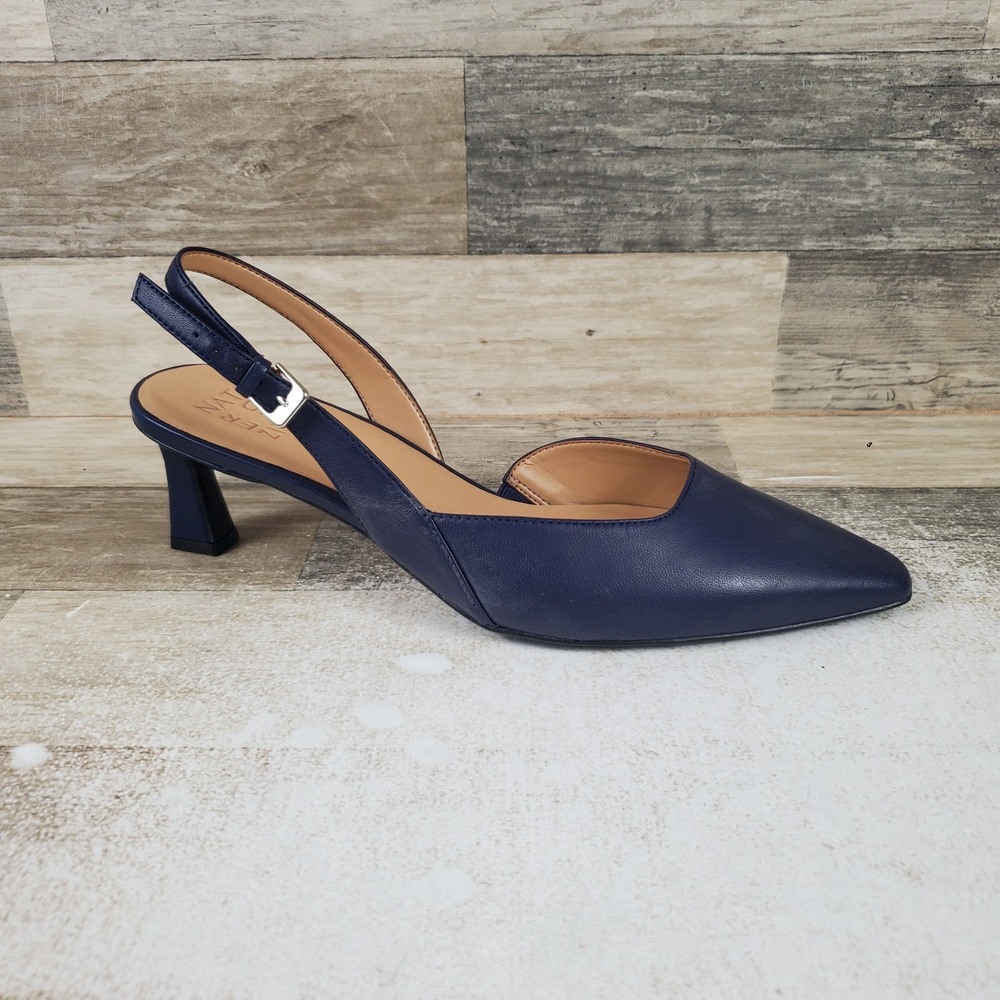 Naturalizer Dalary Womens Slingback Pumps Sz 9.5 W Midnight Pointed Toe Comfort